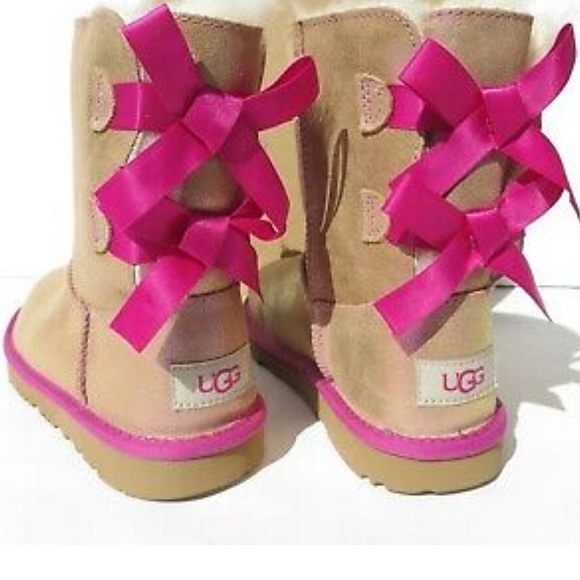 UGG Bailey Bow Shimmer Chestnut Pink bow girls - Picture 3 of 7